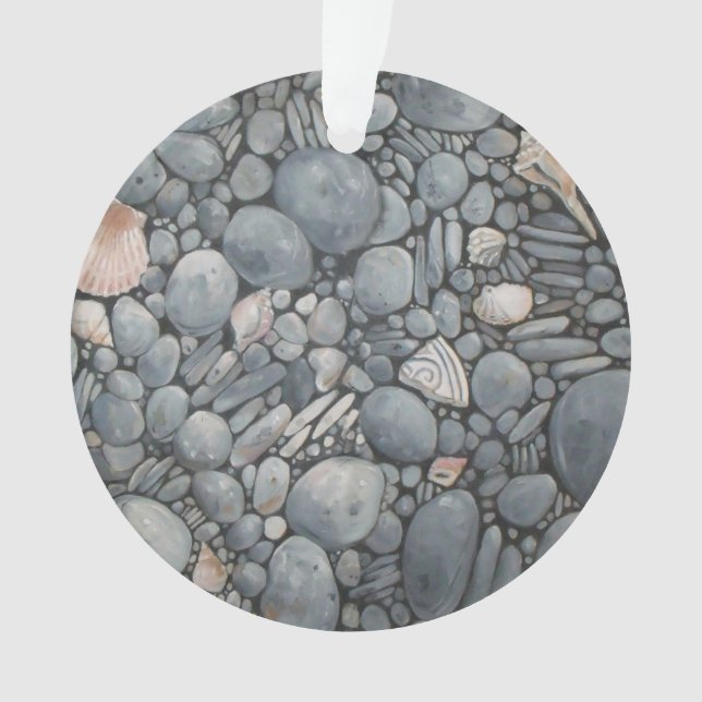 Strandsteine Muscheln Kies Felsen Malerei Ornament (Vorderseite)