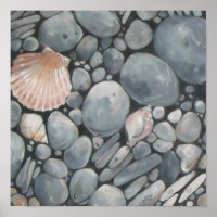 Strandsteine Muscheln Kies Felsen Malerei