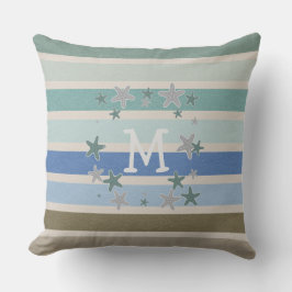 Strandstreifen und Starfish reversible Kissen