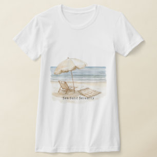 Strandstuhl Ozeanblick Meer Sand Gelassenheit T-Shirt