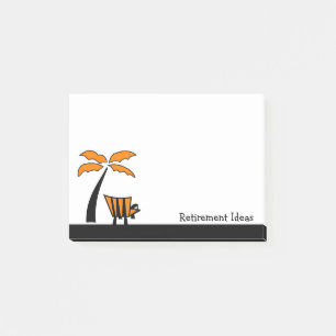 Strandstuhl- und Palmenbaum-Rentner-Ideen Post-it Klebezettel