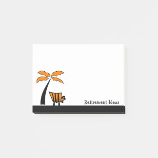 Strandstuhl- und Palmenbaum-Rentner-Ideen Post-it Klebezettel