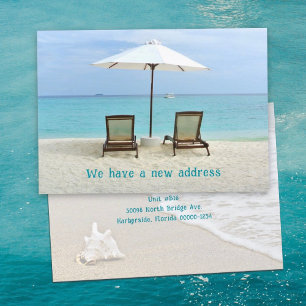Strandstühle Neue Anschrift Ankündigungskarten Karte