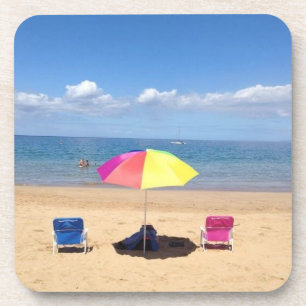 Strandstühle Schirm Ozeanszene Hawaii Untersetzer