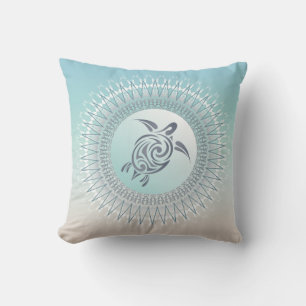 Strandstyle Schildkröte und Mandala Moderne Küste Kissen