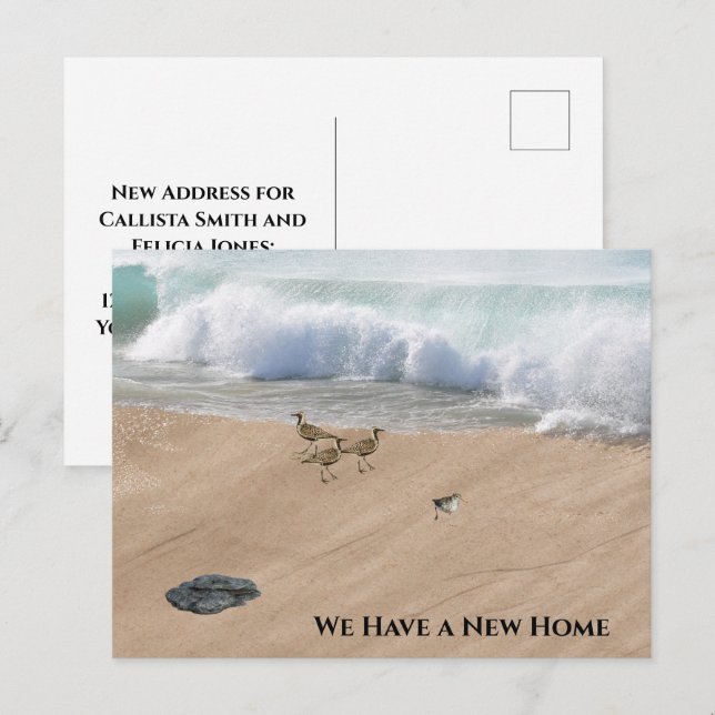 Strandszene Adresswechsel Postkarte (Vorne/Hinten)