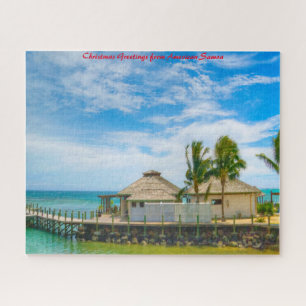 Strandszene Amerikanisch-Samoa.Weihnachtsgrüße