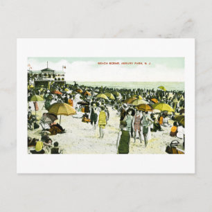 Strandszene, Asbury Park, New Jersey Postkarte