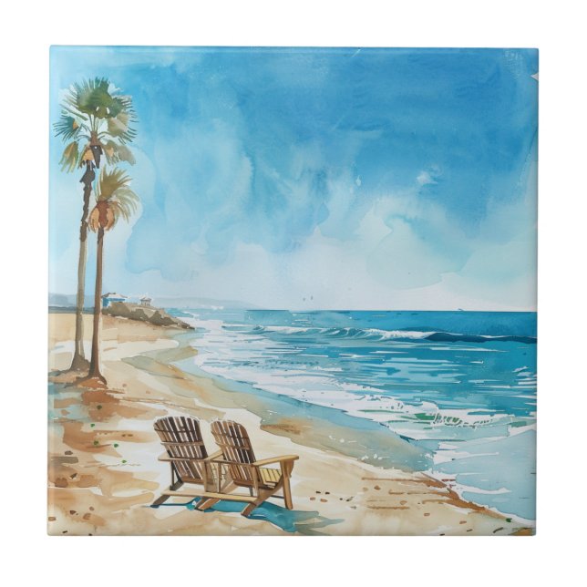 Strandszene Fliese (Vorderseite)