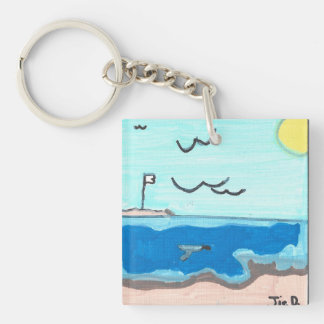 Strandszene Magnet Schlüsselanhänger