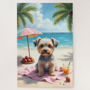 Strandszene mit Dandie Dinmont Terrier