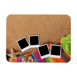 Strandszene mit leerem Foto druckt, Tuch, Magnet