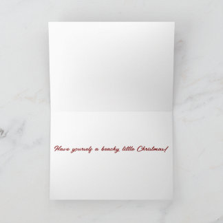 Strandszene mit Weihnachtsmannmütze gefalteter Wei Karte