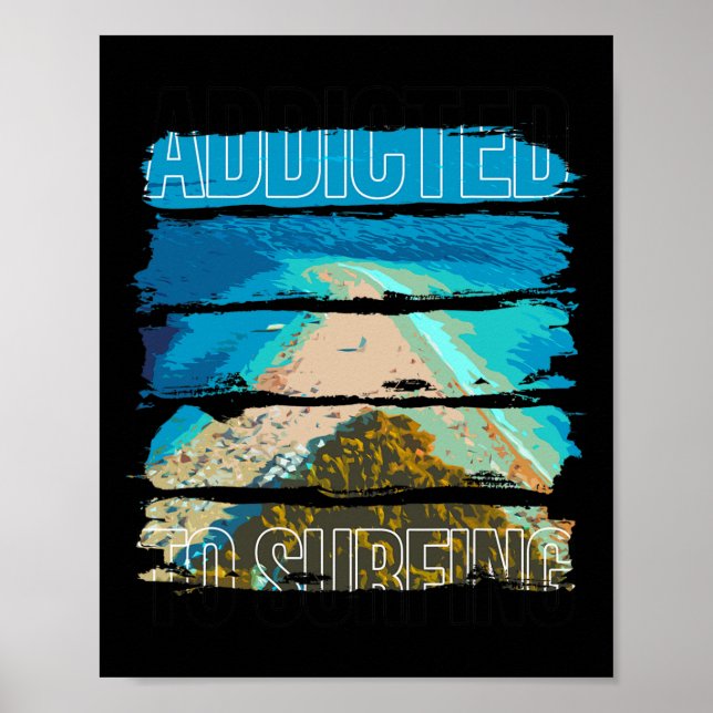 Strandszene - Surfsüchtiger Mann Frau  Poster (Vorne)