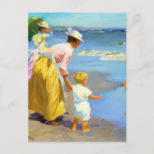 Strandszene von Edward Henry Potthast Postkarte (Vorderseite)