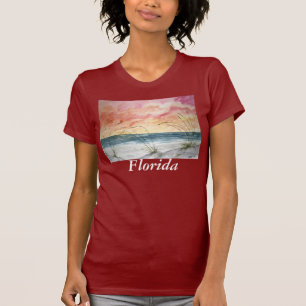 Strandt-shirt Damenrot, Florida T-Shirt