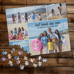 Strandtag Familienfoto-Collage