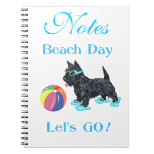 Strandtag Scottie Hund Notizblock