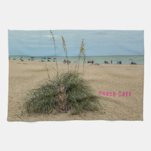 Strandtage, bedeckt, Strandhafer Geschirrtuch