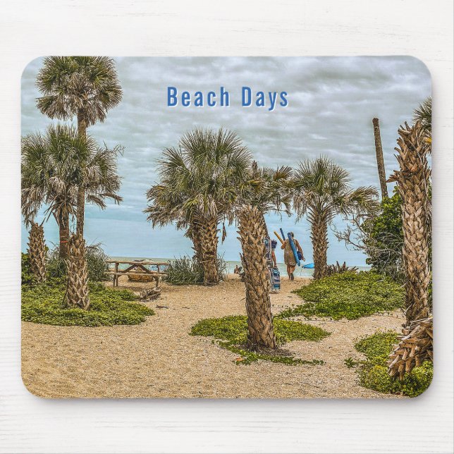 Strandtage, Bewölkt, Strandgarten Mousepad (Vorne)
