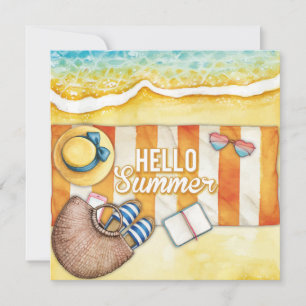 Strandtage Hallo Sommer Grußkarte
