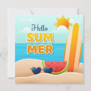 Strandtage Hallo Sommer Grußkarte