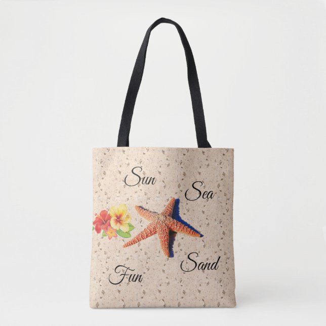 Strandtasche mit Sonnenschirm und Strandtuch Tasche (Vorderseite)