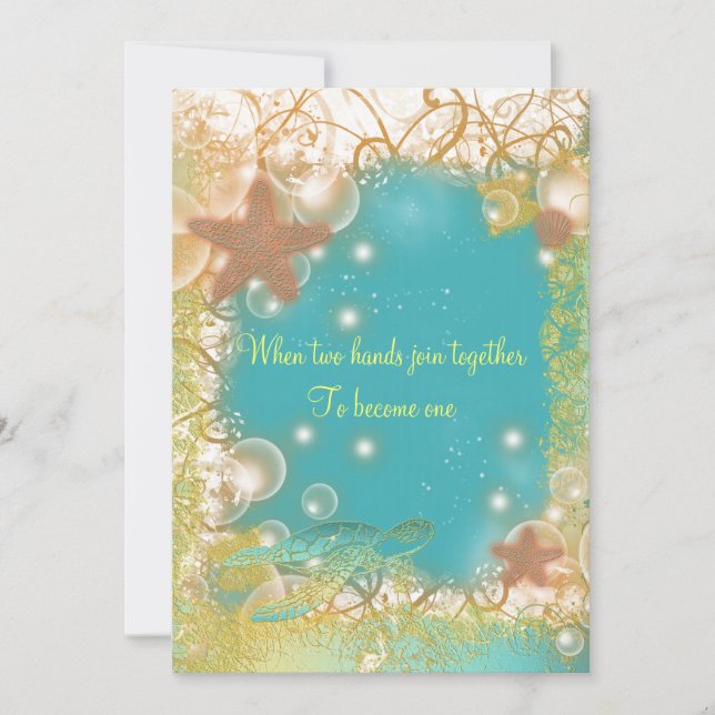 Strandthema wedding exotisch einladung (Vorderseite)