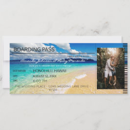 Strandtropische Hochzeit in Urlaubsort mit Foto V2 Einladung