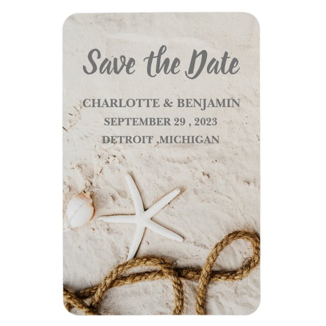 Strandtropische Hochzeit in Urlaubsort Save the Da Magnet (Vertikal)