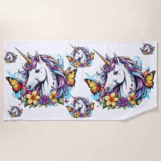 Strandtuch, 70" x 35" - Eingeweiht, Schmetterlinge Strandtuch