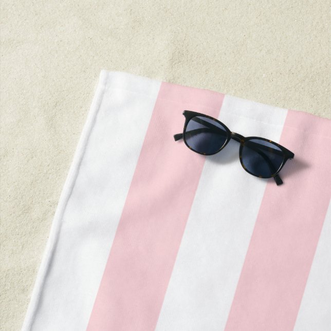 Strandtuch Federpastell Rosa & Weiß gestreift (Beispiel)