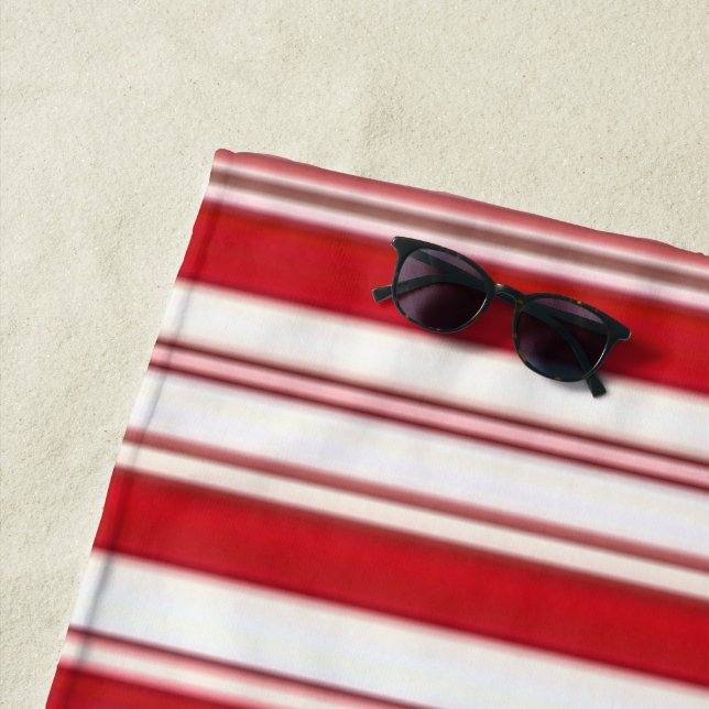 Strandtuch Frühling Rot & Weiß gestreift (Beispiel)