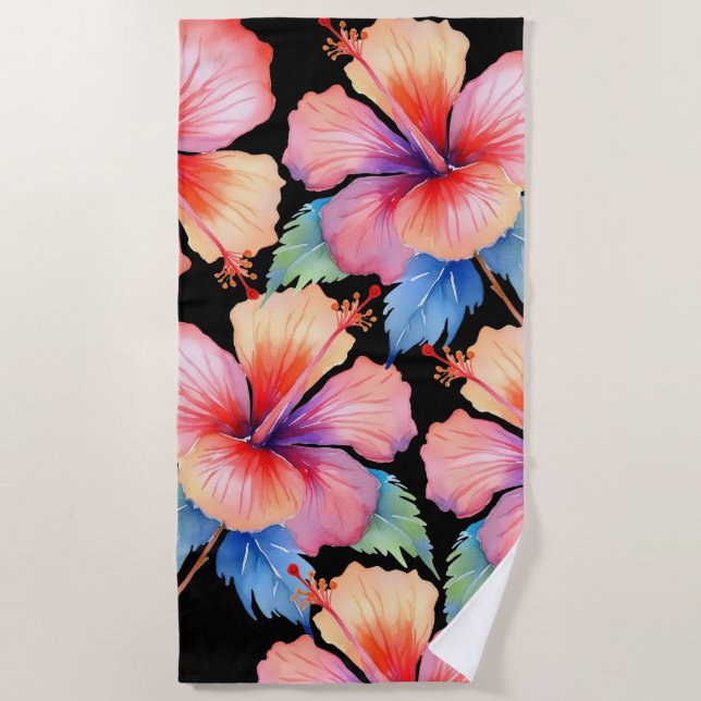Strandtuch für tropischen Hibiskus (Vorderseite)