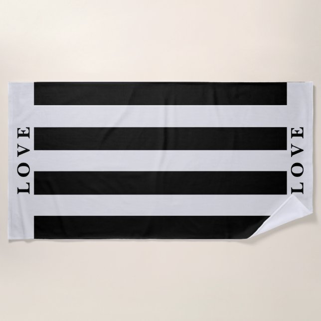 Strandtuch - Grau und Weiß (Vorderseite)