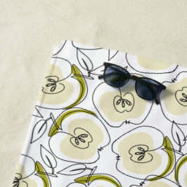 Strandtuch mit Apfel.