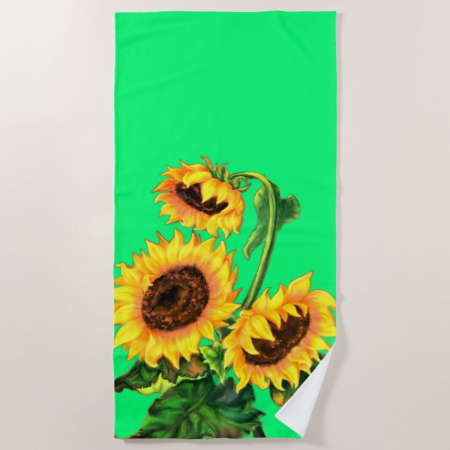 Strandtuch mit Sonnenblumen (Vorderseite)