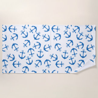 Strandtuch mit weißem und blauem Anker