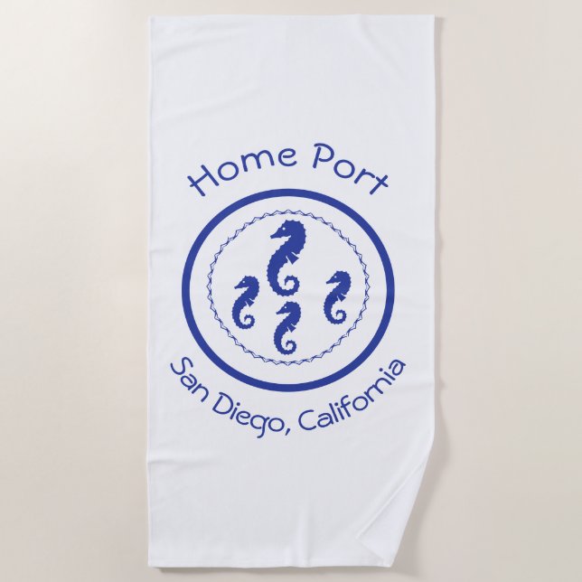 Strandtuch - Sea Horses Zuhause Port (Vorderseite)
