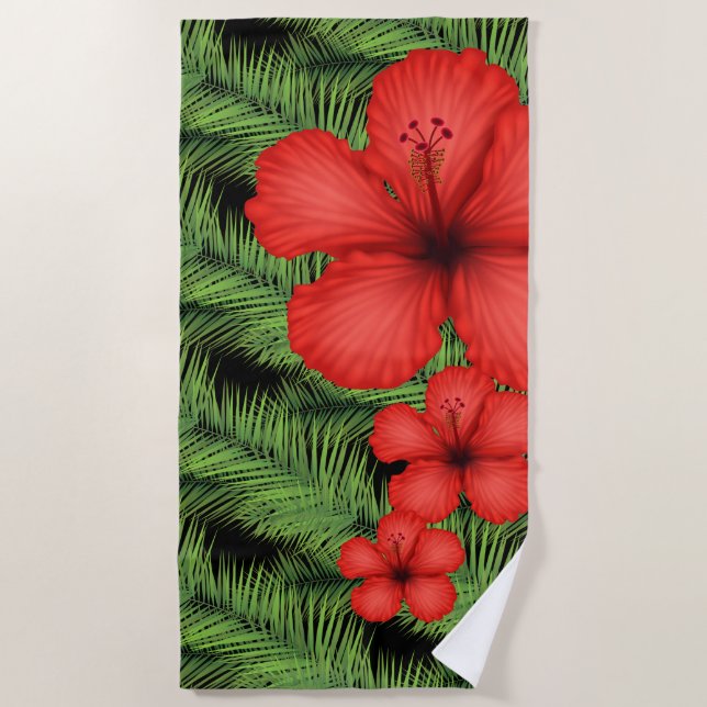 Strandtuch-Tropical Palm & Blume Strandtuch (Vorderseite)