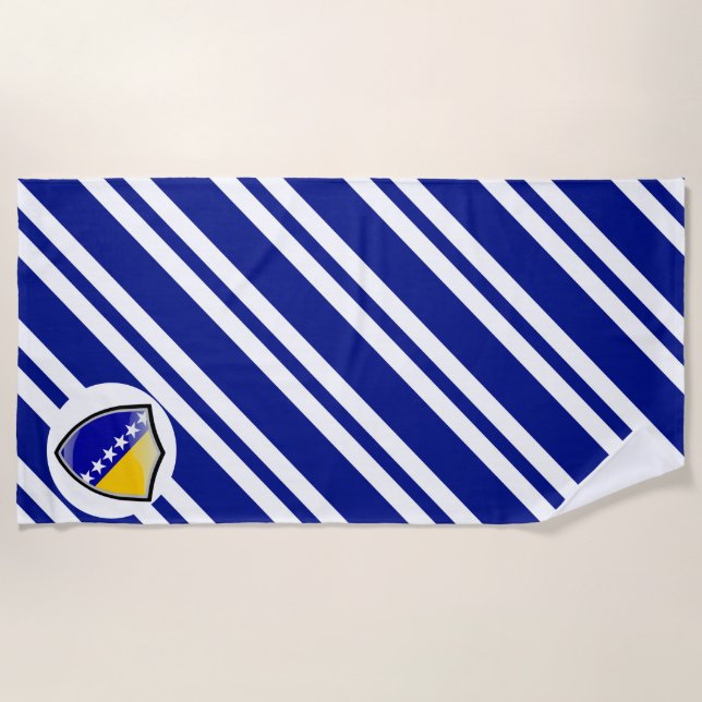 Strandtuch unter der bosnischen Flagge (Vorderseite)