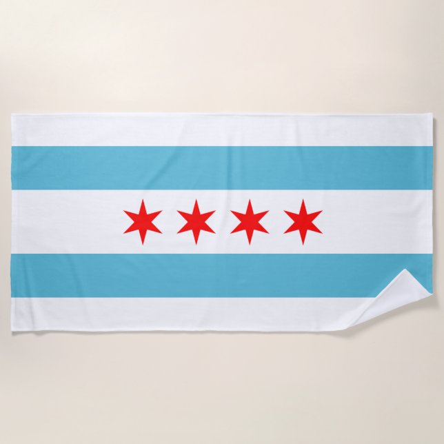 Strandtuch unter der Flagge von Chicago (Vorderseite)