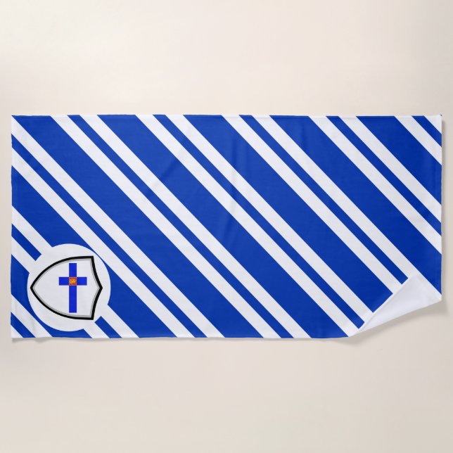 Strandtuch unter finnischer Flagge (Vorderseite)