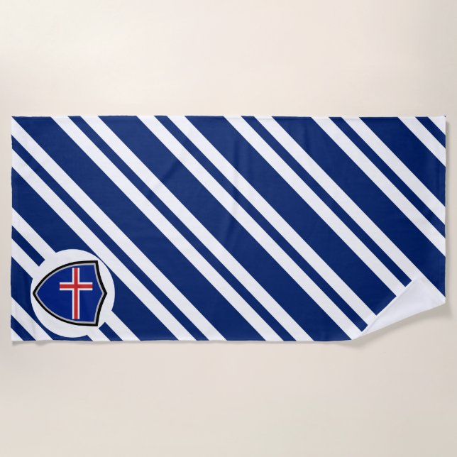 Strandtuch unter isländischer Flagge (Vorderseite)