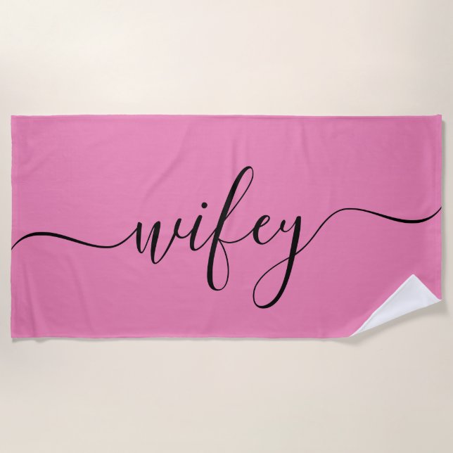 Strandtuch - Wifey Pink (Vorderseite)