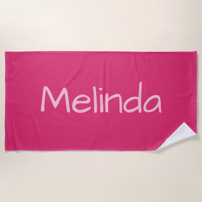 Strandtücher in Rosa Individuelle Name (Vorderseite)