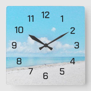 Stranduhr Morgen Quadratische Wanduhr