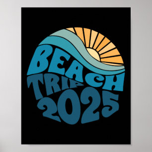Strandurlaub 2025 Strandpassende Familiensommerfer Poster