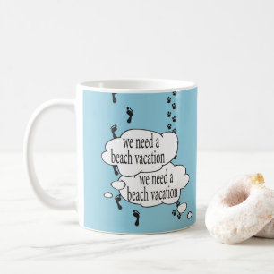 Strandurlaub Hund liebt Combo-Tasse Kaffeetasse