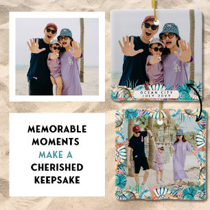 Strandurlaubserinnerungen Familiensouvenir Muschel Keramikornament